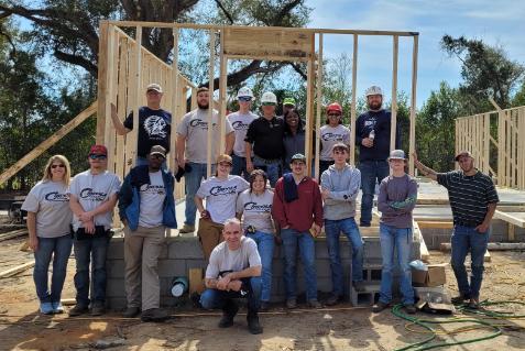 Chipola College students participating at the Habitat Day of Service.