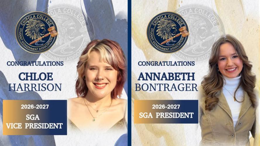 Congratulations Chloe Harrison and Annabeth Bontrager  SGA Vice President and President