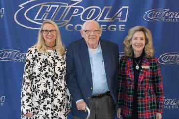Dr. Arlene Davis, Dean of Business & Technology, Mr. Jesse Smallwood and Dr. Sarah Clemmons, Chipola College President