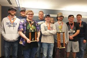 Chipola's Brain Bowl Team holding trophy