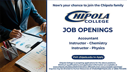 Now's your chance to join the Chipola family  CHIPOLA COLLEGE  JOB OPENINGS  Accountant  Instructor - Chemistry  Instructor - Physics  Visit chipola.edu to Apply  Chipola College is accepting applications for the above positions. Minimum qualifications and application information are available at: www.chipola.edu/about/administrative-offices/human-resources/job-openings/