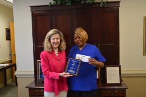 Pictured from left, are: Chipola President, Dr. Sarah Clemmons, Tameka Jones.