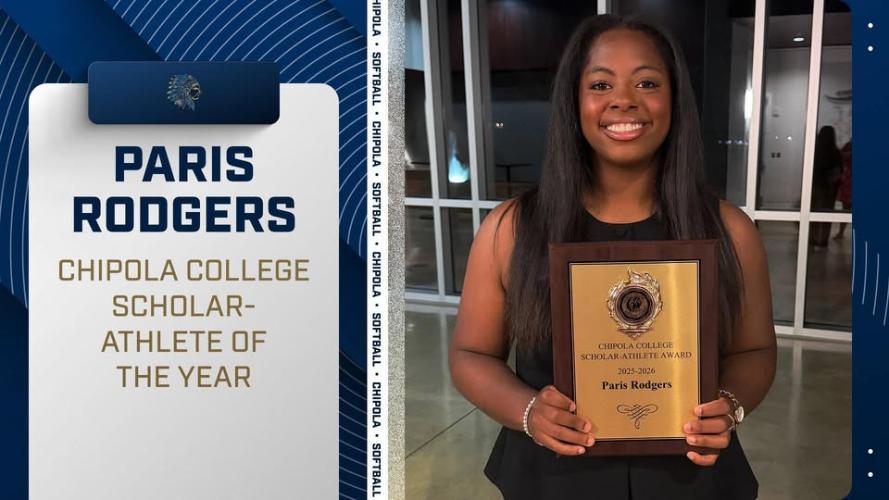 Paris Rodgers Chipola College Scholar Athlete of the Year