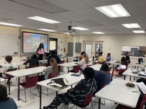 Students listening to SSS Orientation Announcement 