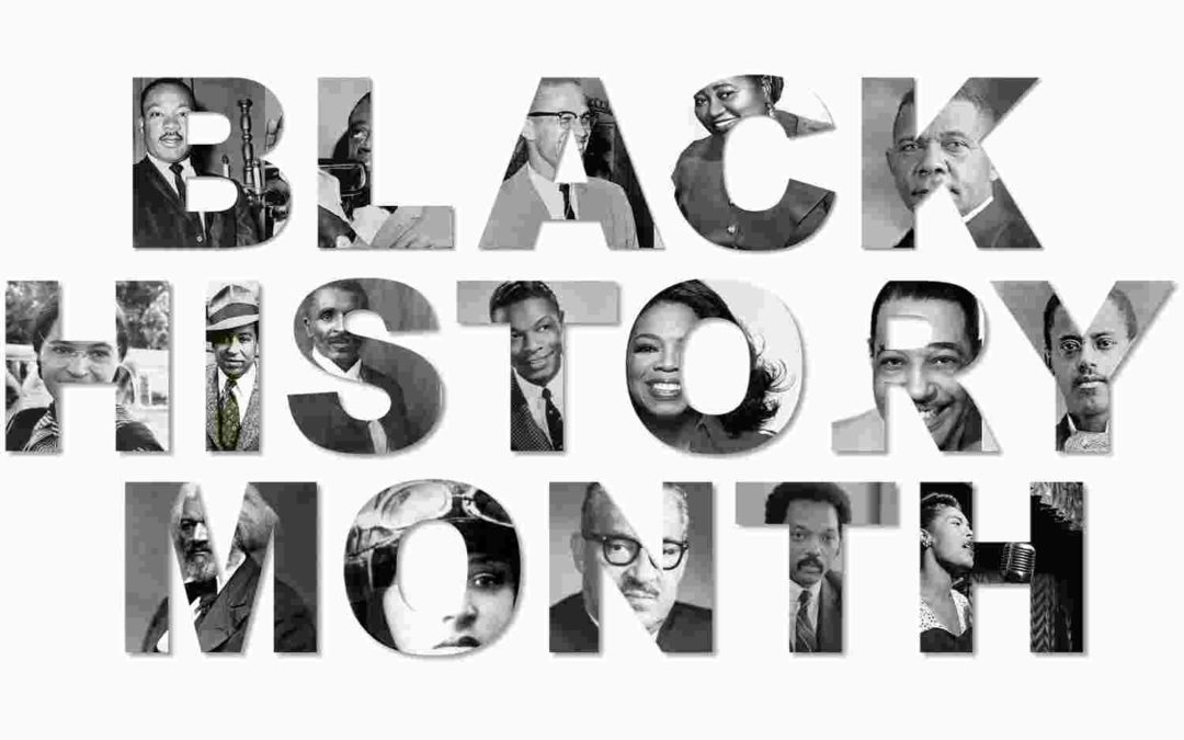 Graphic with text: Black History Month