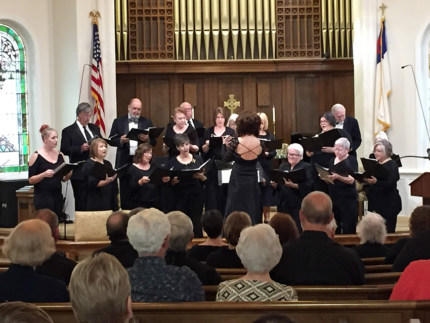 Members of the Community Chorus singing in the annual Hymn Festival