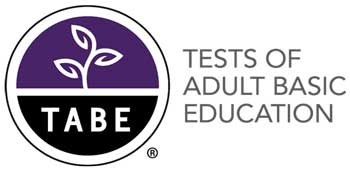 Image a of a purple tree with the word tabe Tests of Adult Basic Education underneath testing logo image