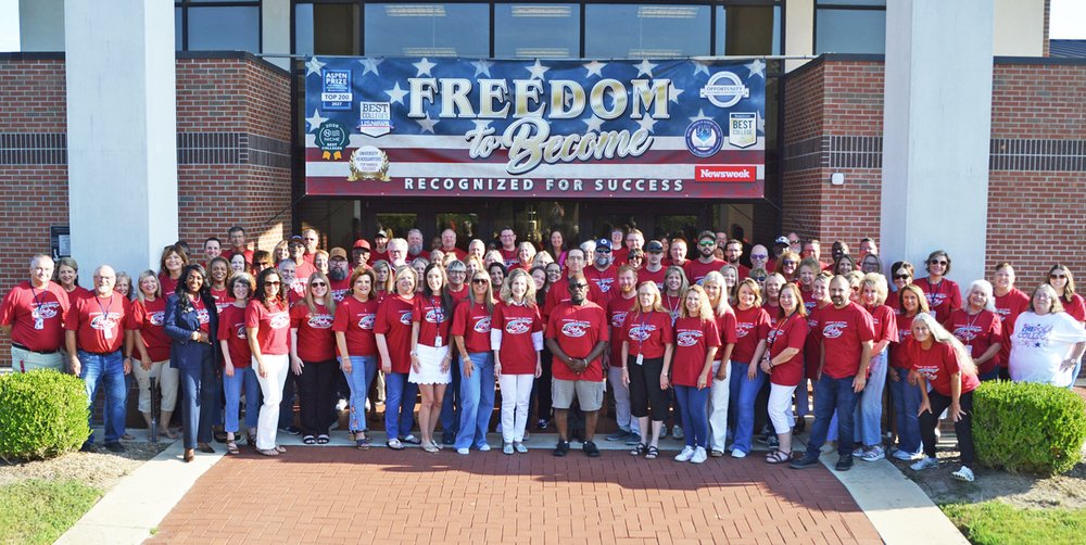 Chipola College faculty and staff gathered at a campus event
