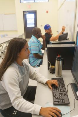 Student studying in ACE Lab