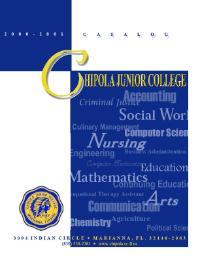 Front cover Chipola college catalog 2000-2001