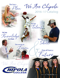 Front cover Chipola college catalog 2016-2017