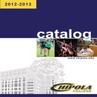 Front cover Chipola college catalog 2012-2013